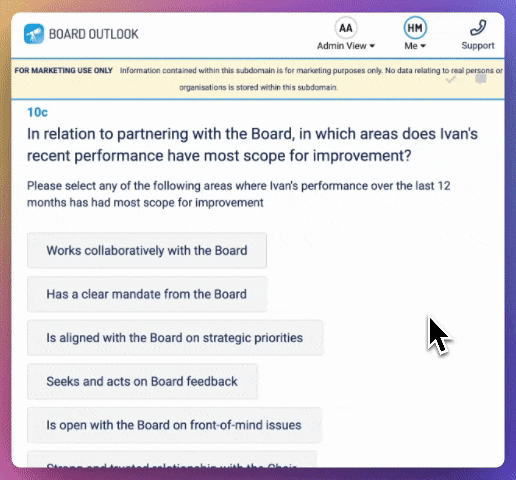 Questions designed to test three way alignment